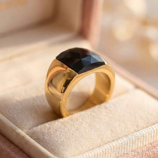 Statement Black Crystal Ring