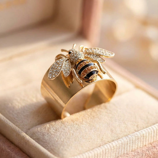Statement Crystal Bee Ring