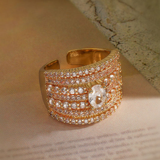 Statement Crystal Cuff Ring