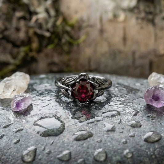 Statement Flower Ruby Ring