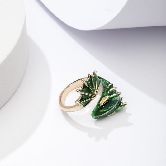 Statement Green Dragon Ring