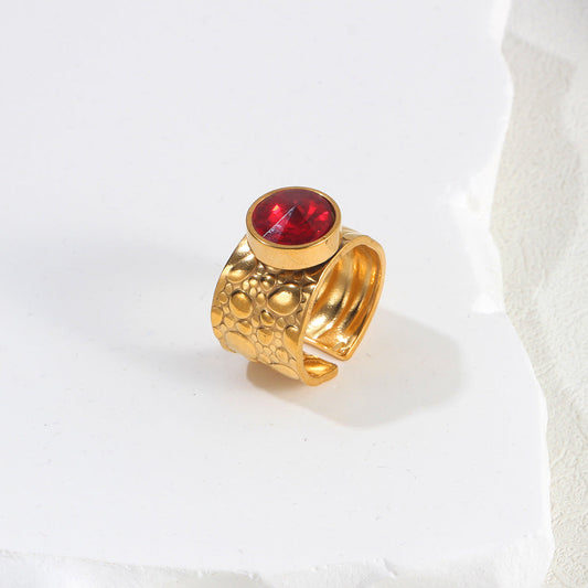 Statement Ruby Gold Ring