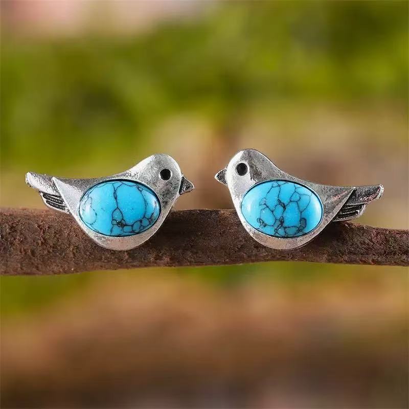 Turquoise Bird Earrings