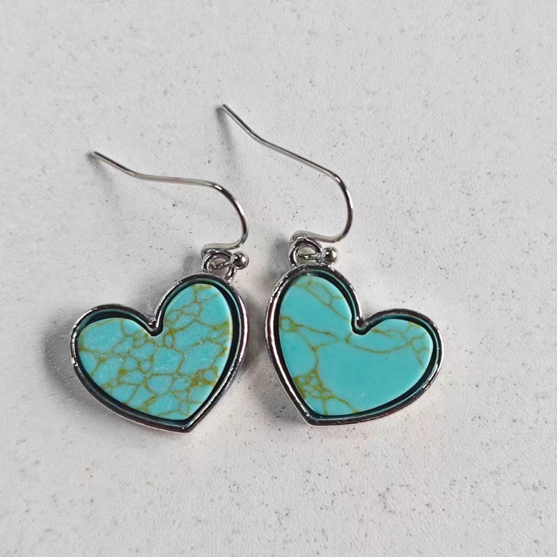 Turquoise Heart Earrings