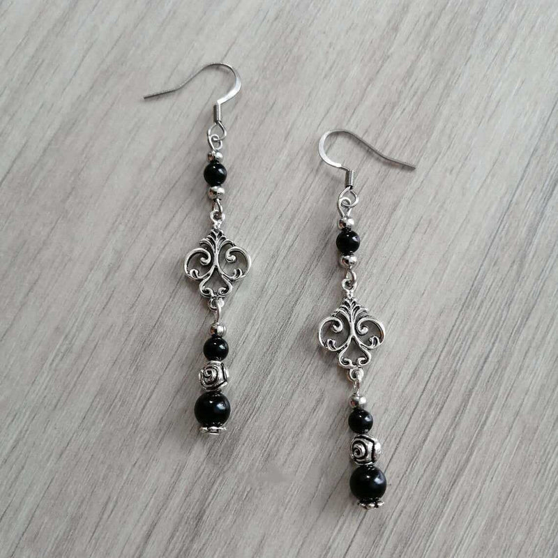 Vintage Black Onyx Earrings