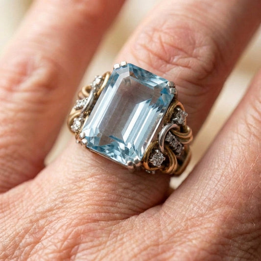 Blue Zircon Ring