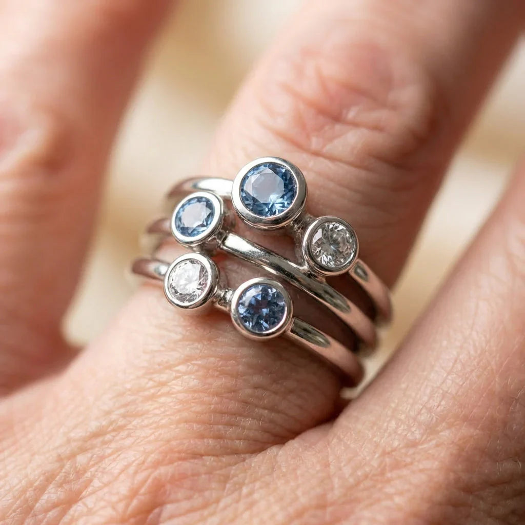 Vintage Blue Zirconia Ring