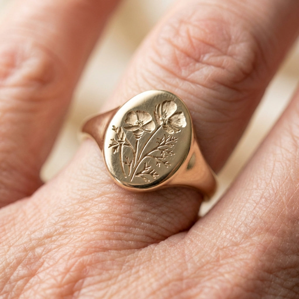 Botanical Signet Ring