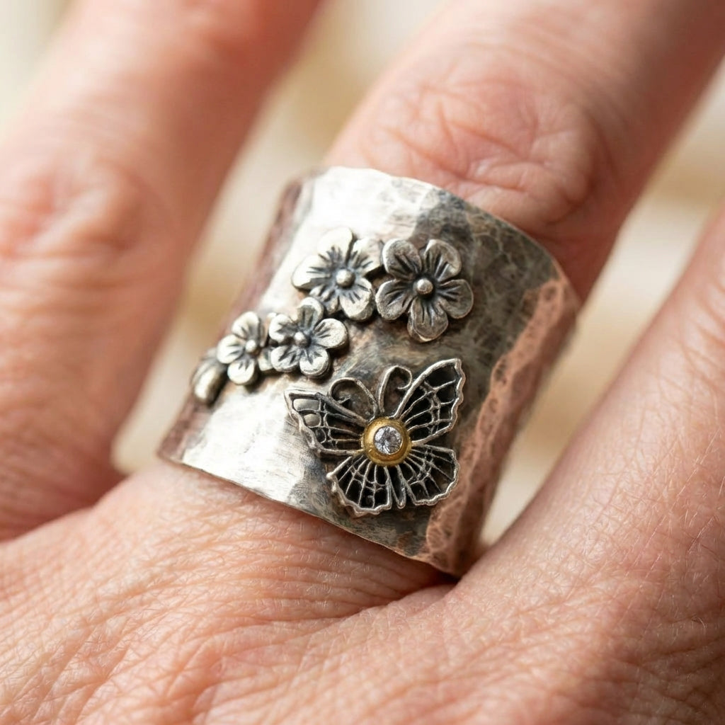 Butterfly Flower Ring