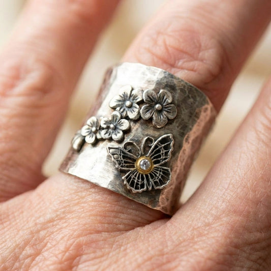 Butterfly Flower Ring