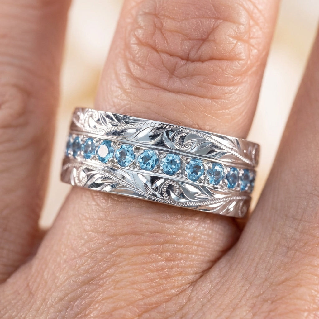 Carved Topaz Ring
