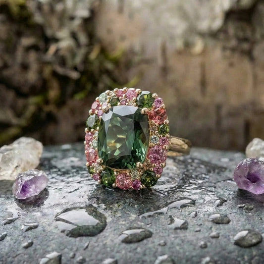 Vintage Colorful Tourmaline Ring