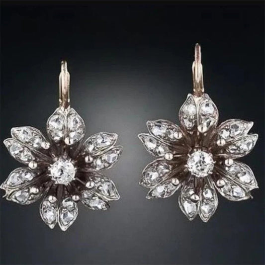 Vintage Crystal Flower Earrings