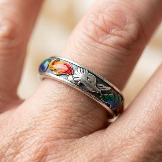 Enamel Fox Ring
