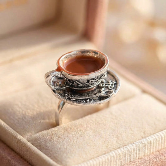 Vintage Enamel Teacup Ring