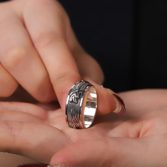Vintage Engraved Silver Ring