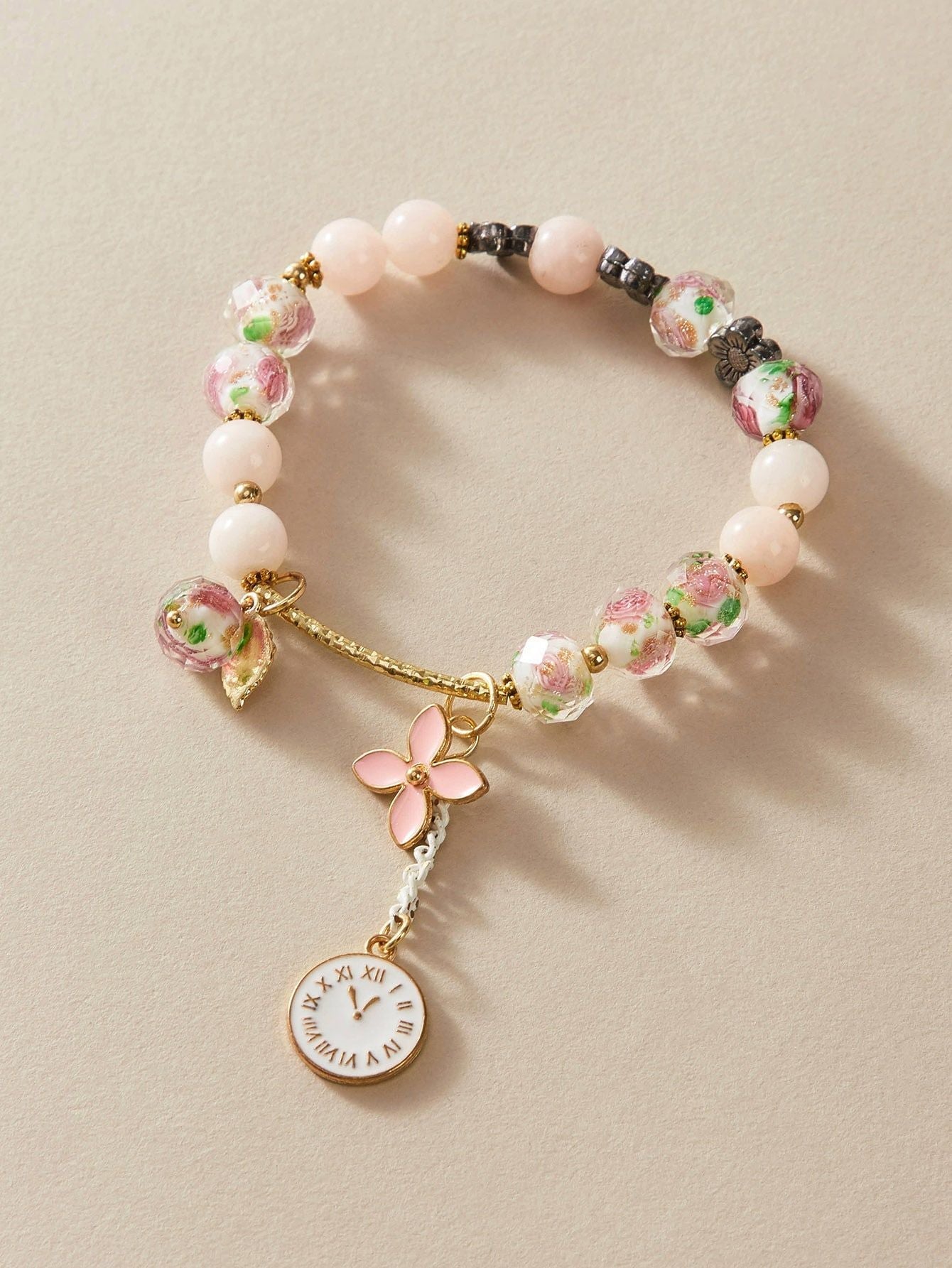 Vintage Floral Charm Bracelet