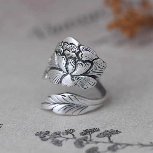 Vintage Floral Silver Ring
