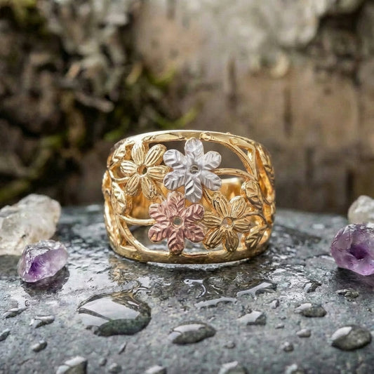 Vintage Flower Hollow Ring
