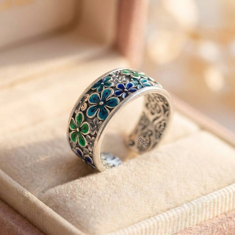 Vintage Flower Silver Ring