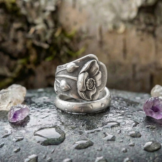 Vintage Flower Silver Ring