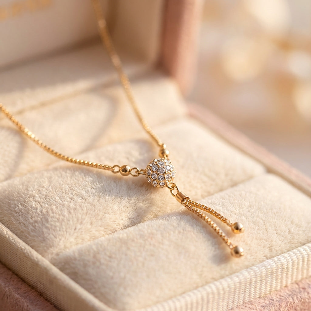Vintage Golden Crystal Necklace
