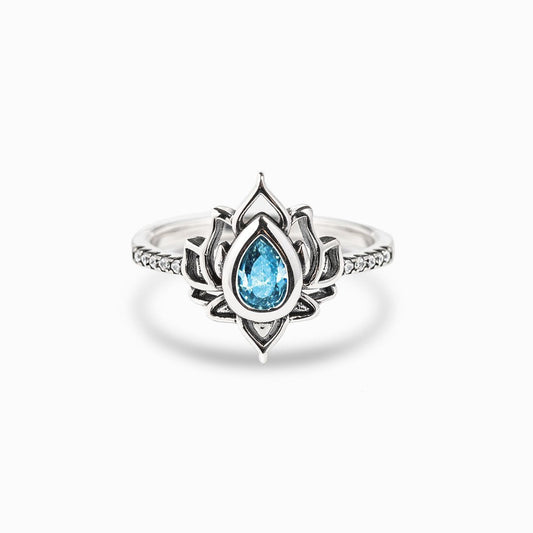 Vintage Lotus Topaz Ring
