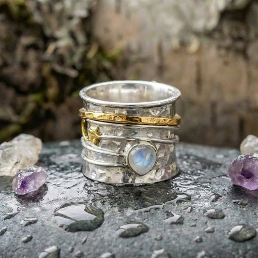 Vintage Moonstone Spinner Ring