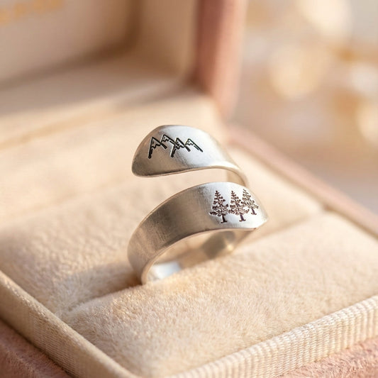 Vintage Mountain Forest Ring