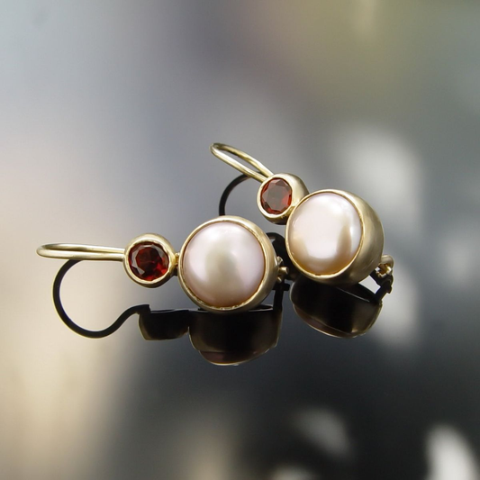 Vintage Pearl & Red Crystal