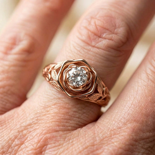Rose Gold Flower Ring