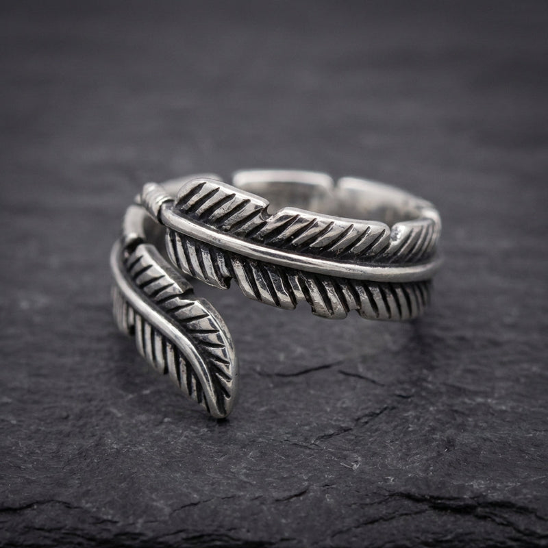 Vintage Silver Adjustable Leaf Ring