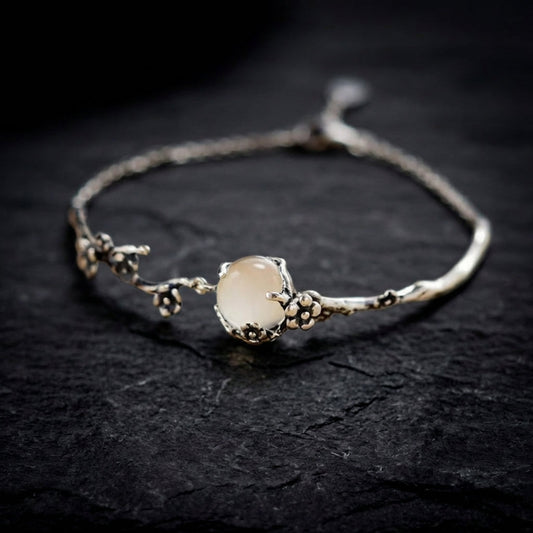 Vintage Silver Flower Branch Bracelet
