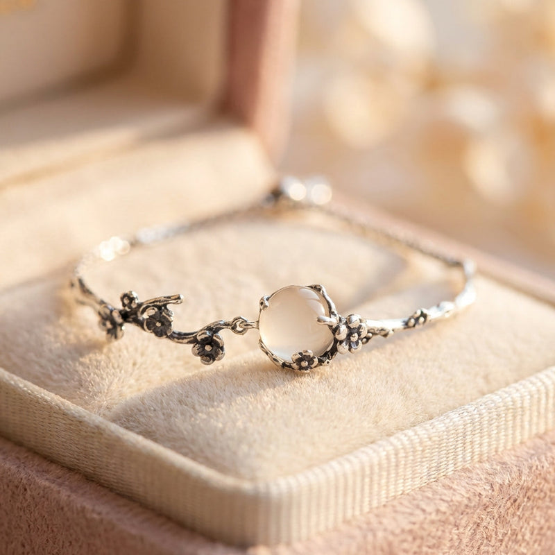 Vintage Silver Flower Branch Bracelet