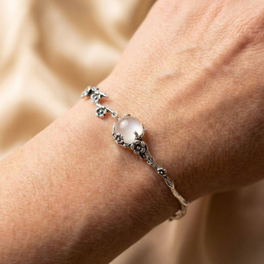 Silver Flower Branch Bracelet