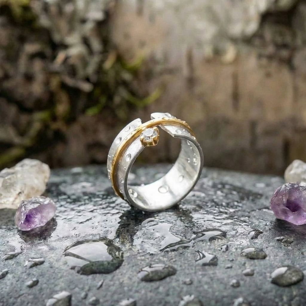 Vintage Silver Gold Ring