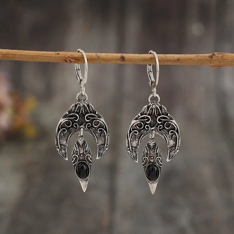 Vintage Silver Leaf Earrings
