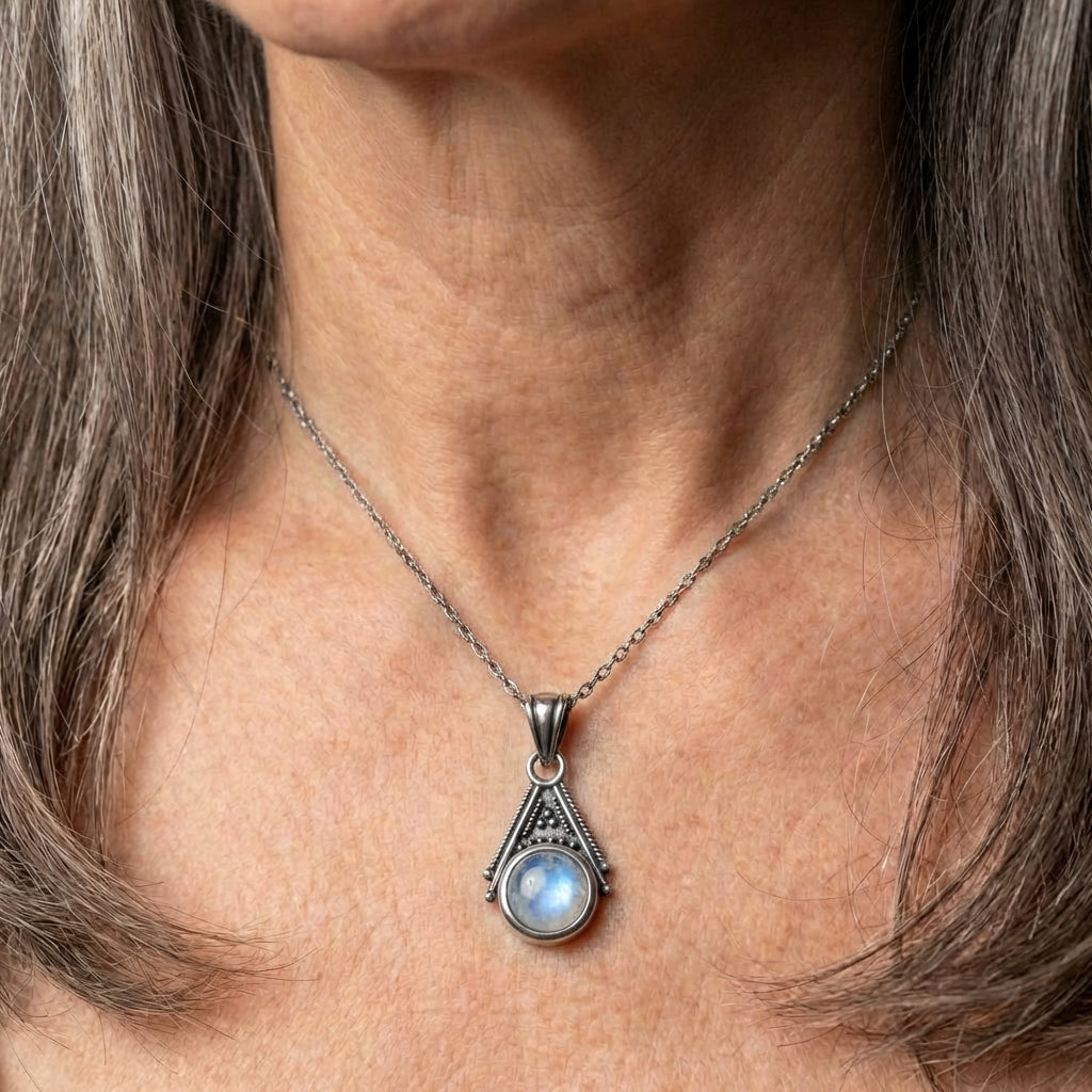 Silver Moonstone Necklace