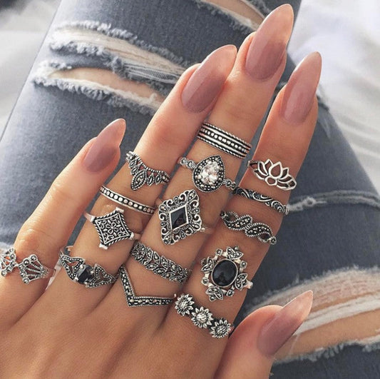 Vintage Silver Ring Set
