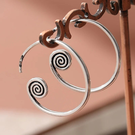 Vintage Spiral Dangle Earrings