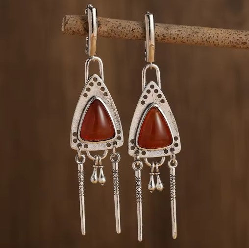Vintage Tribal Triangle Amber