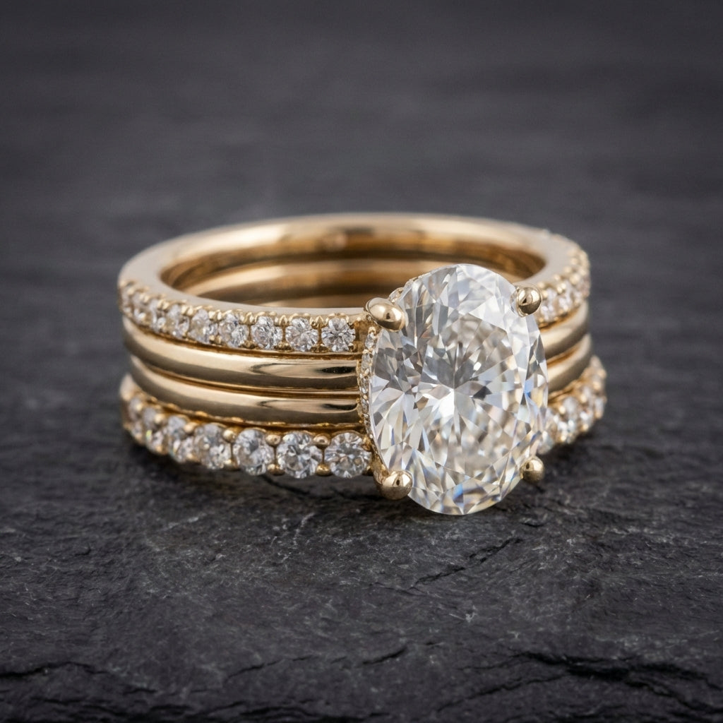 Vintage Zirconia Bright Ring Set