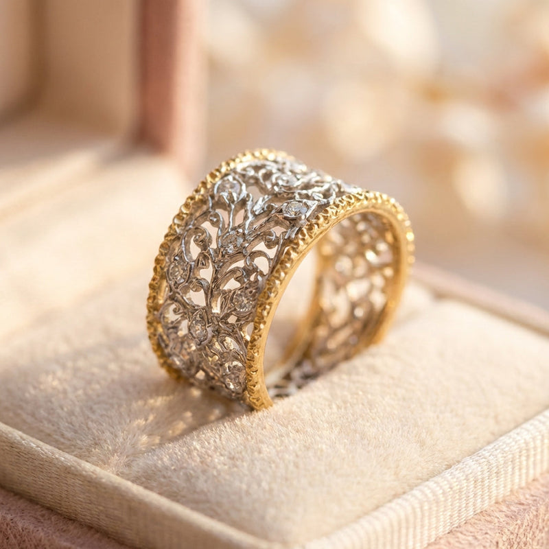 Vintage Zirconia Ivy Ring