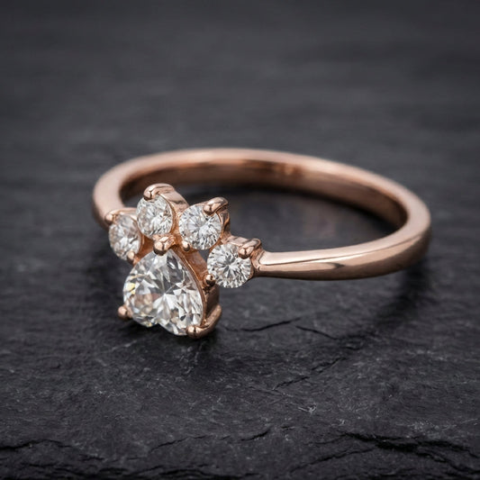 Vintage Zirconia Paw Ring