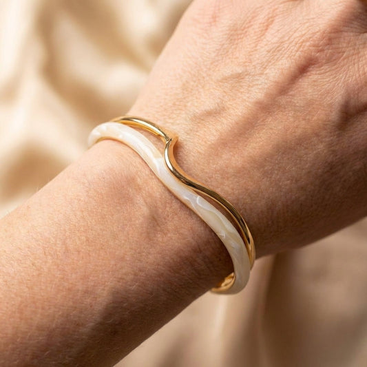 White Opal Golden Bracelet