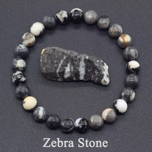 Zebra Stone Beaded Bracelet
