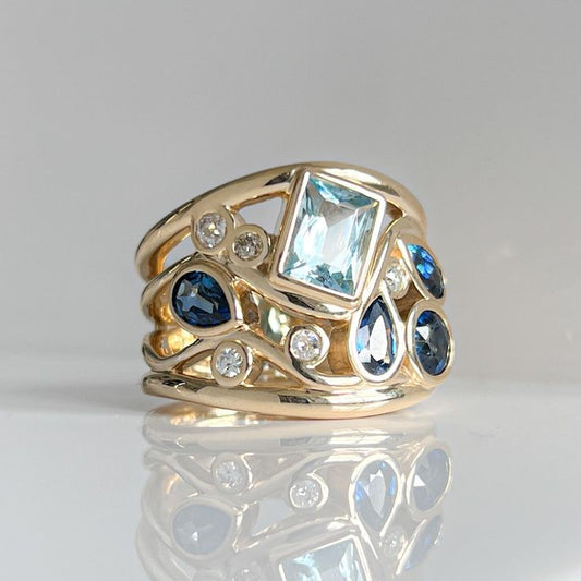 Ocean Bloom Gemstone Ring