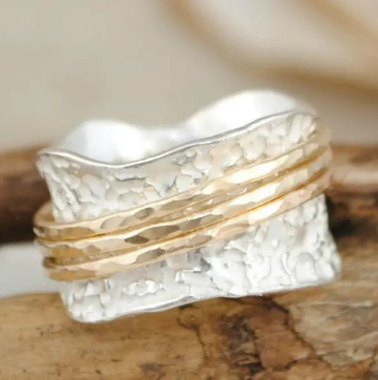 Vintage Fine Spinning Ring In Gold And Silver