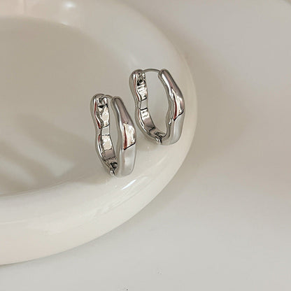 Vintage Irregular Gold And Silver Earrings