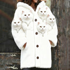 Comstylish Noble Kitten Thick Hooded Cardigan Sweater